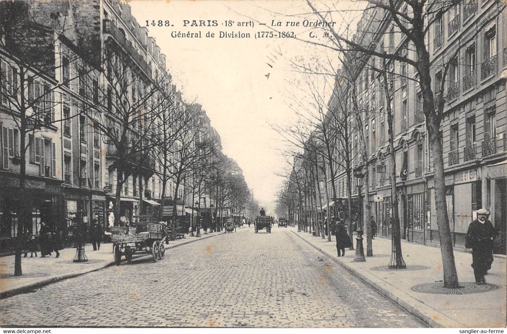 CPA 75 PARIS 18e LA RUE ORDENER - Arrondissement: 18
