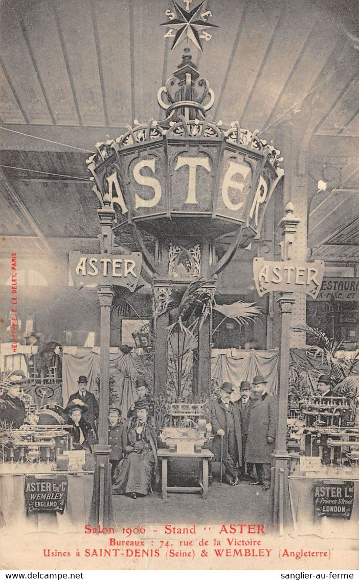 CPA 75 PARIS SALON 1906 STAND ASTER RUE DE LA VICTOIRE USINES A ST DENIS - Trasporto Pubblico Stradale