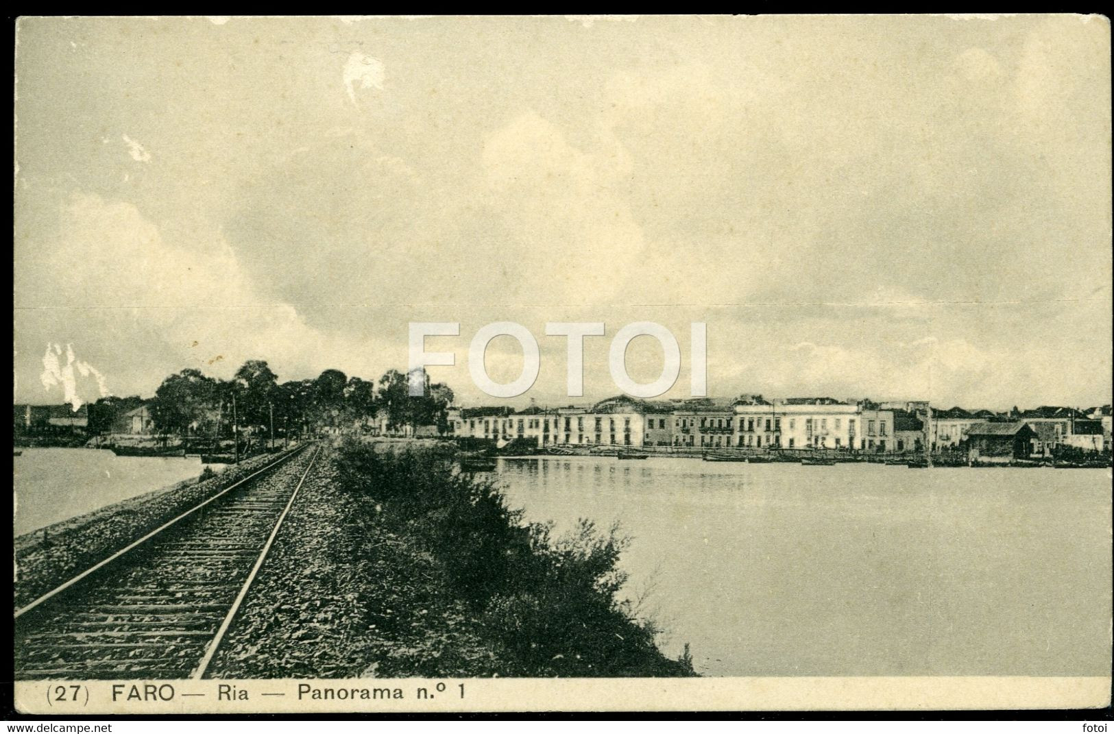 OLD POSTCARD STEAM TRAIN TREN RAILWAY FARO ALGARVE PORTUGAL POSTAL CARTE POSTALE - Ouvrages D'Art