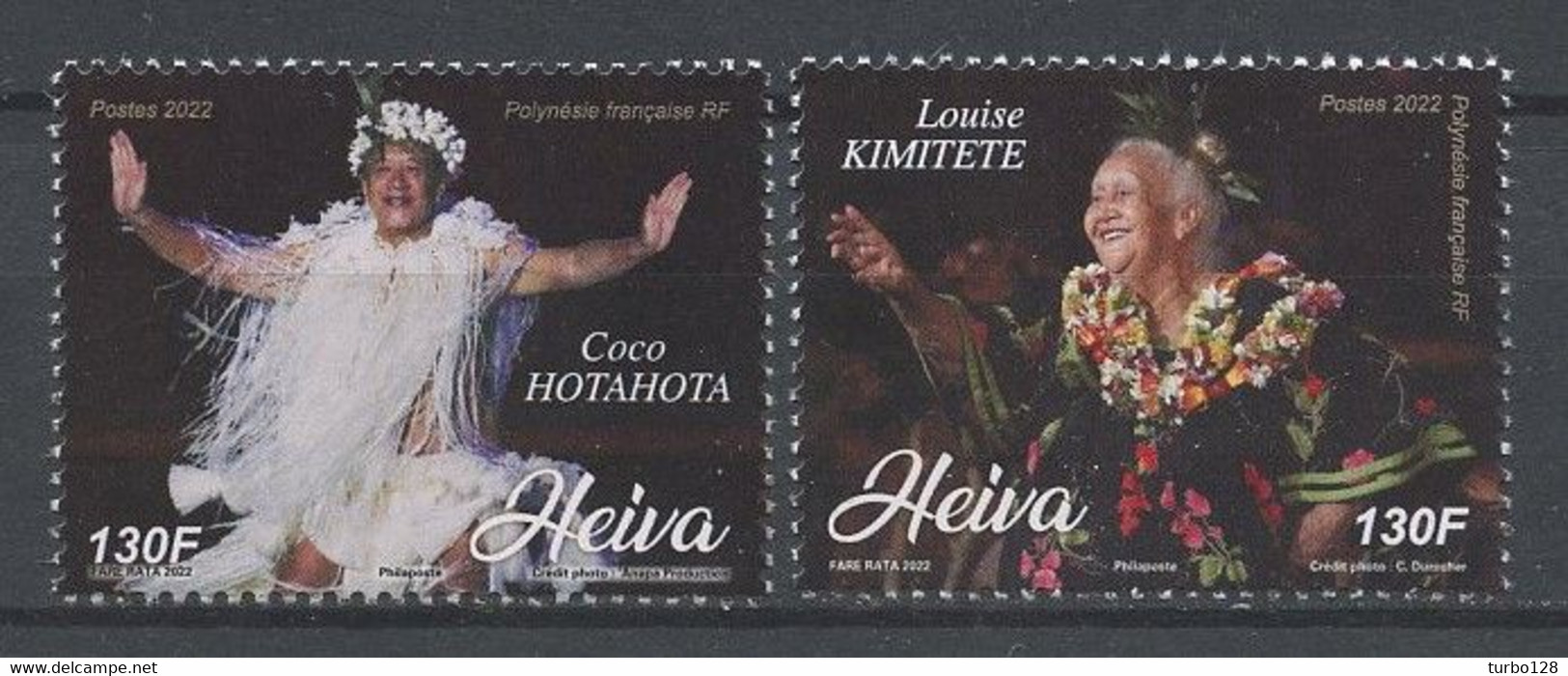 POLYNESIE 2022 N° 1306/1307 ** Neufs MNH Superbes Heiva Personnalités Jean Coco Hotahota Danse Louise Kimitete - Ungebraucht