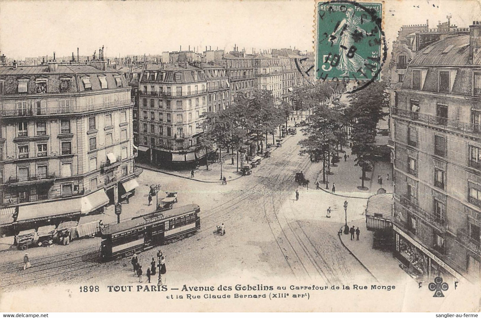 CPA 75 TOUT PARIS / PARIS 13e / AVENUE DES GOBELINS AU CARREFOUR DE LA RUE MONGE CLAUDE BERNARD - Paris (13)