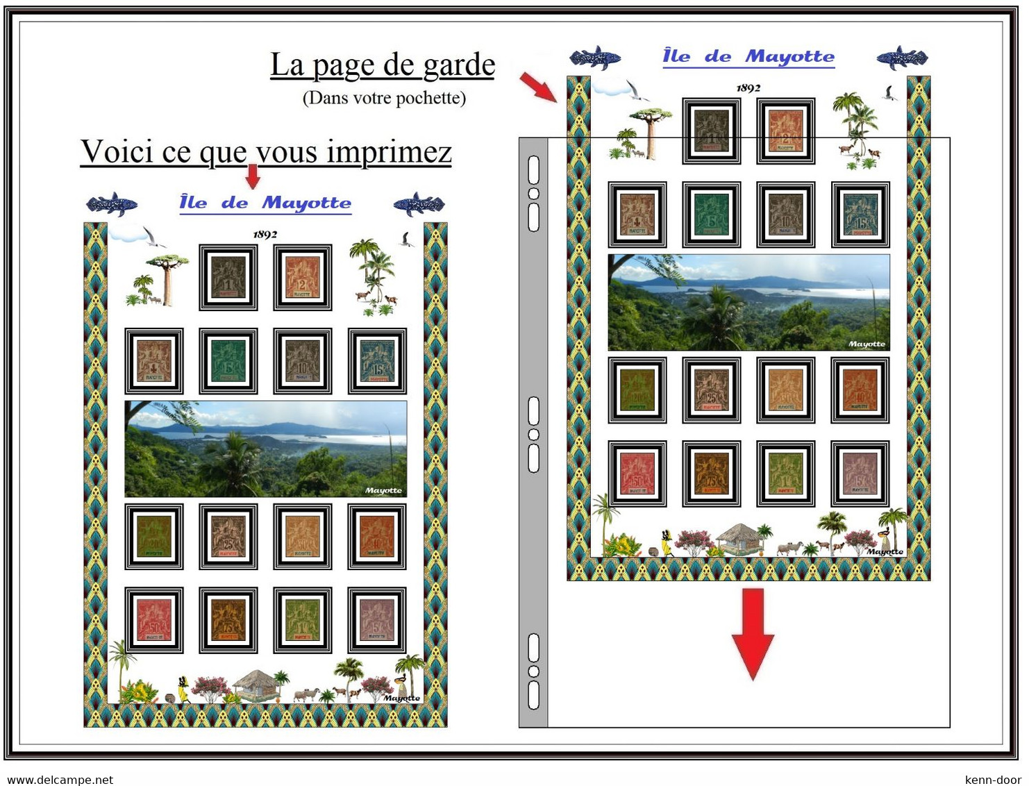 MAYOTTE Album De Timbres à Imprimer Avec ANJOUAN, MOHELI, GRANDE-COMORE - Autres & Non Classés