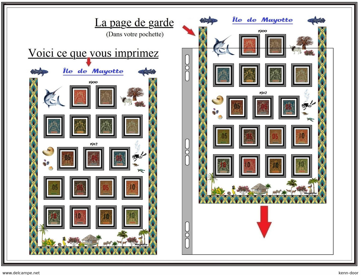 MAYOTTE Album De Timbres à Imprimer Avec ANJOUAN, MOHELI, GRANDE-COMORE - Autres & Non Classés