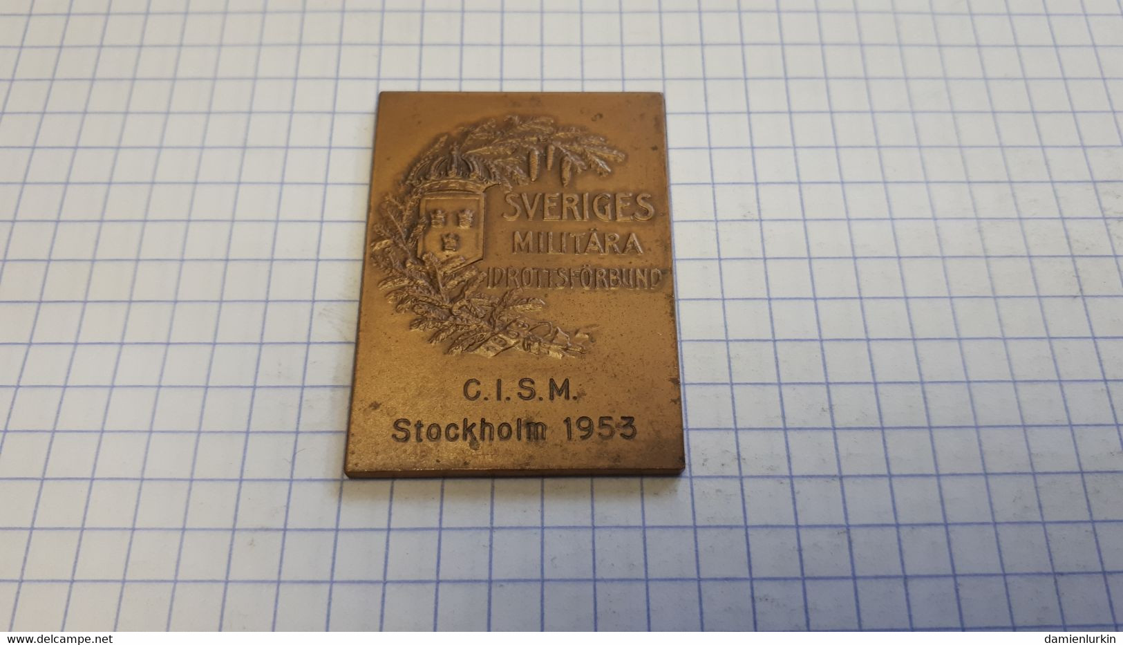 SUEDE SWEDEN SVERIGES MILITÄRA IDROTTSFÖRBUND C.I.S.M. STOCKHOLM 1953 47-35MM SIGNEE SPORRONG&CO. 29GR - Gewerbliche