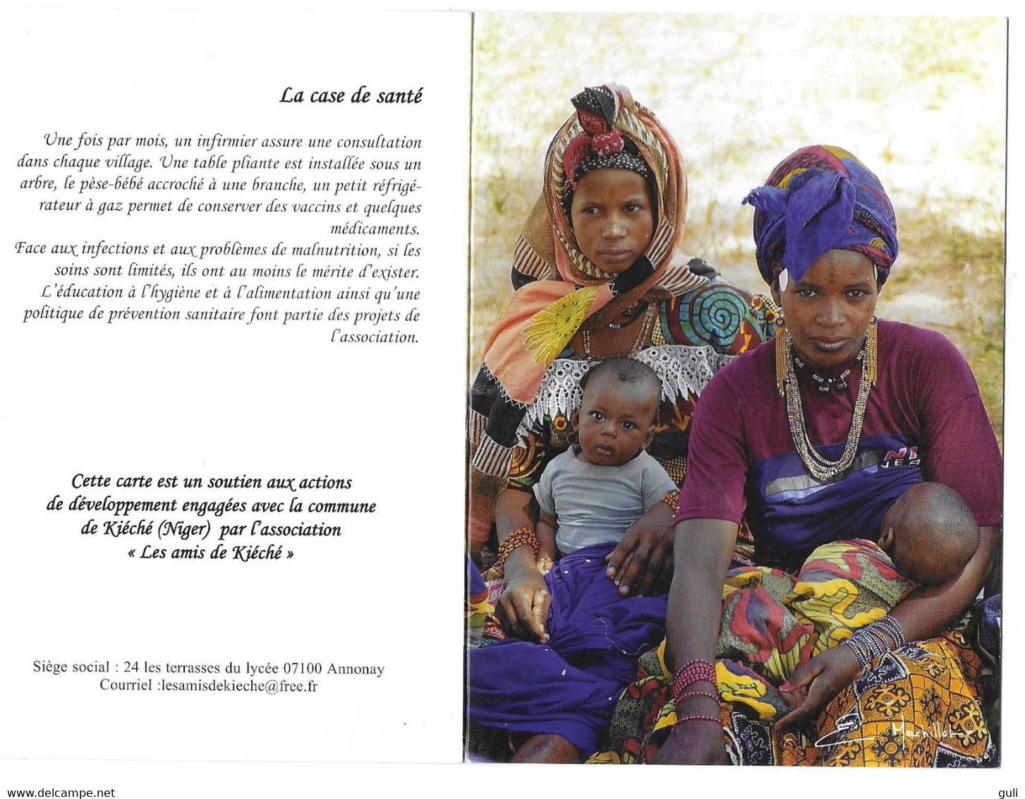 Afrique > NIGER Carte Double Kiéché La Case De Santé Les Amis De Kieche / Photo Machillot  *PRIX FIXE - Niger