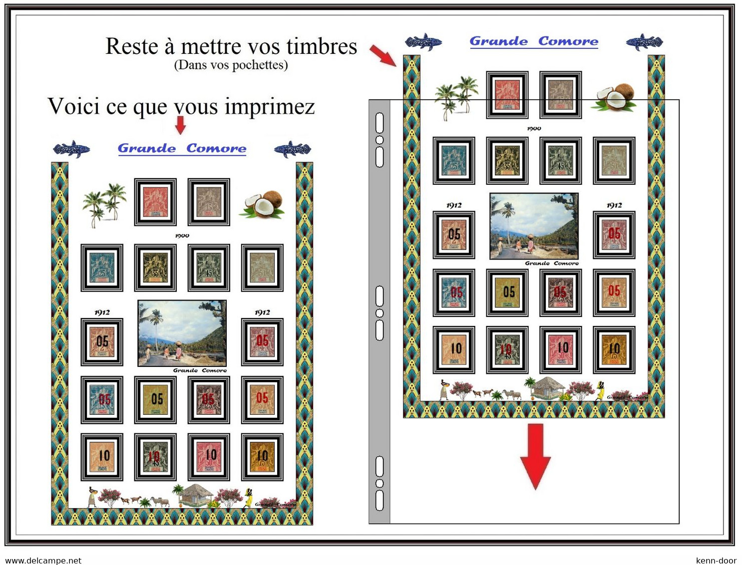 GRANDE-COMORE Album De Timbres à Imprimer  Avec MAYOTTE, ANJOUAN, MOHELI - Sonstige & Ohne Zuordnung