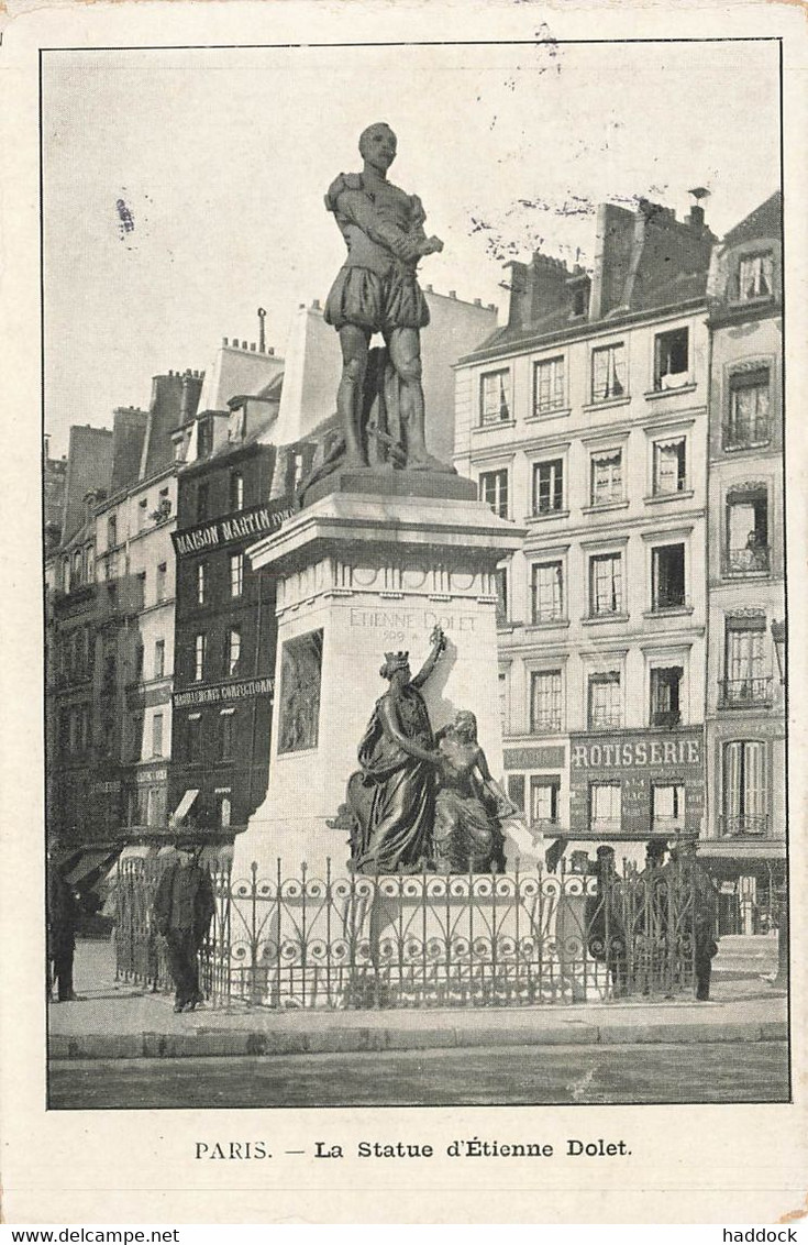 PARIS : LA STATUE D'ETIENNE DOLET - Statues