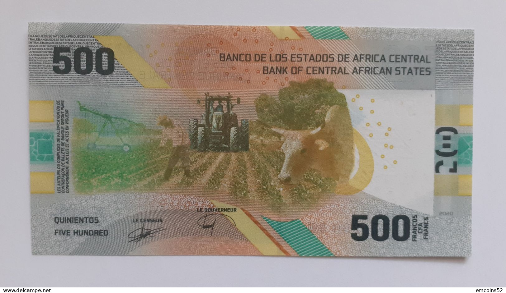 CENTRAL AFRICAN STATES  500 FRANCS 2020/2022 PW700 UNC - Stati Centrafricani
