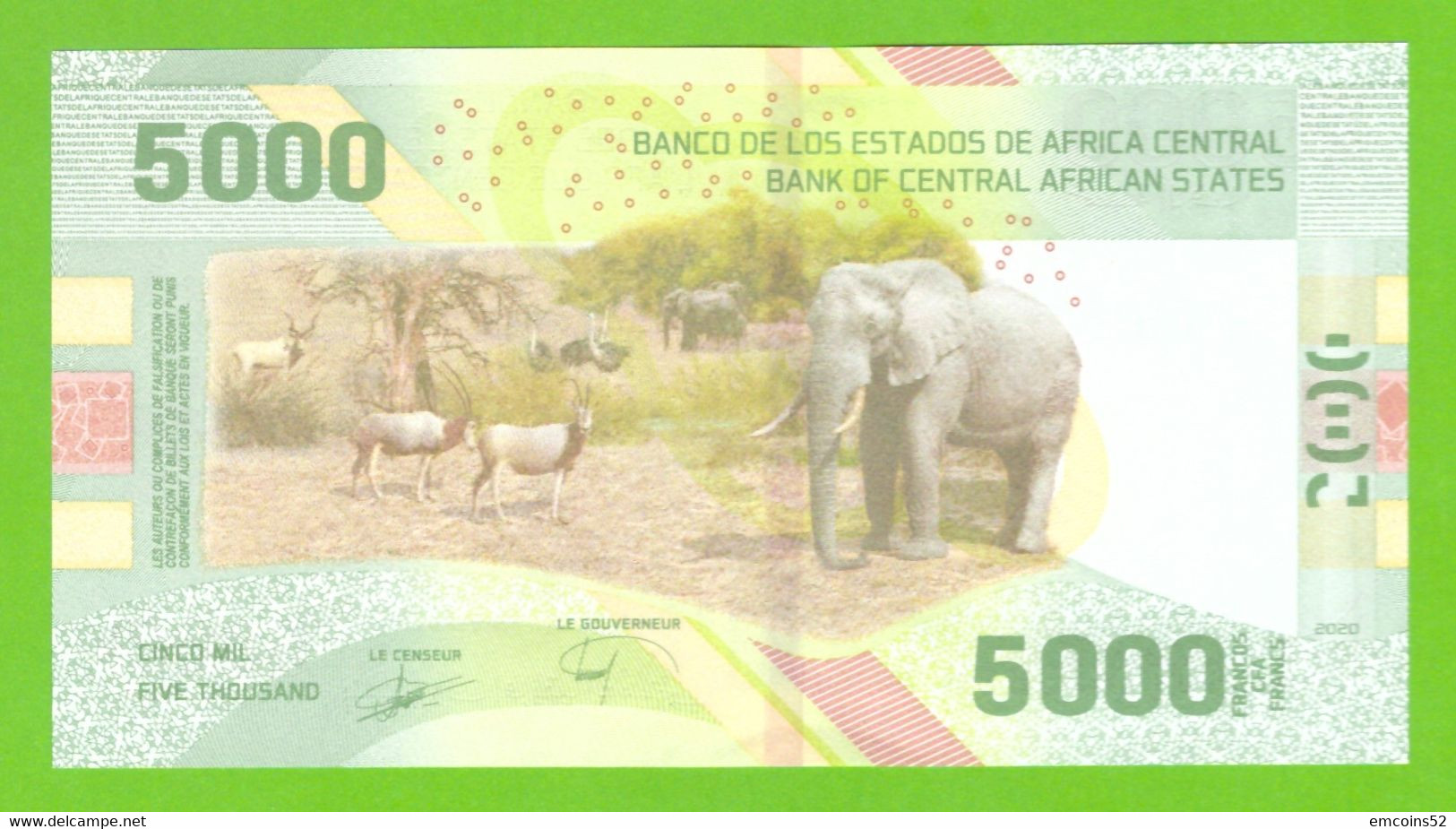 CENTRAL AFRICAN STATES SET 5000 FRANCS 2020/2022 PW703 UNC - Central African States