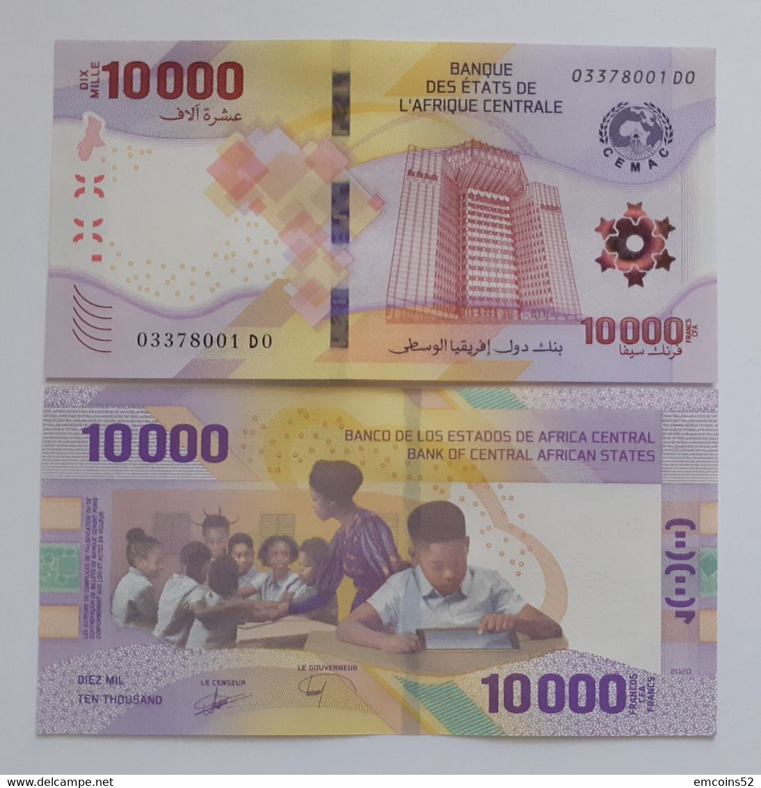 CENTRAL AFRICAN STATES SET 10000 FRANCS 2020/2022 PW704 UNC - Stati Centrafricani