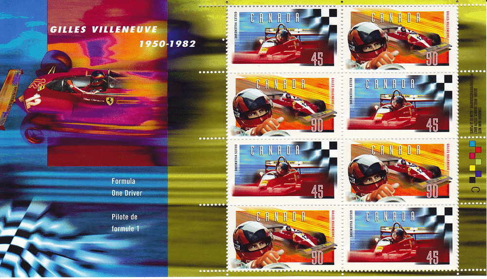 1997  Gilles Villeneuve Formula 1 Ferrari Driver Souvenir Sheet  Sc 1648b  MNH - Blocks & Sheetlets