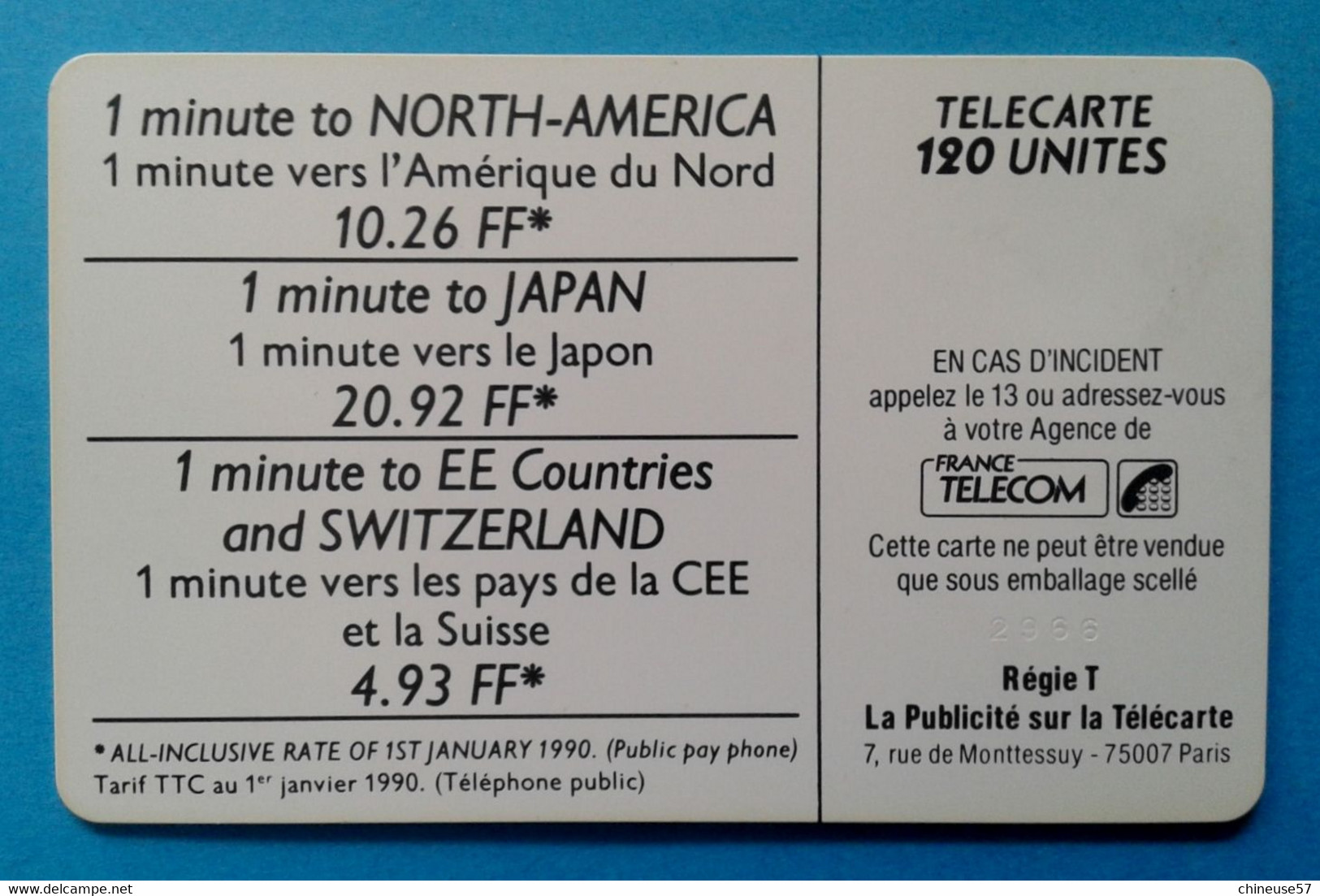 Télécarte 120 Call Home - 120 Einheiten