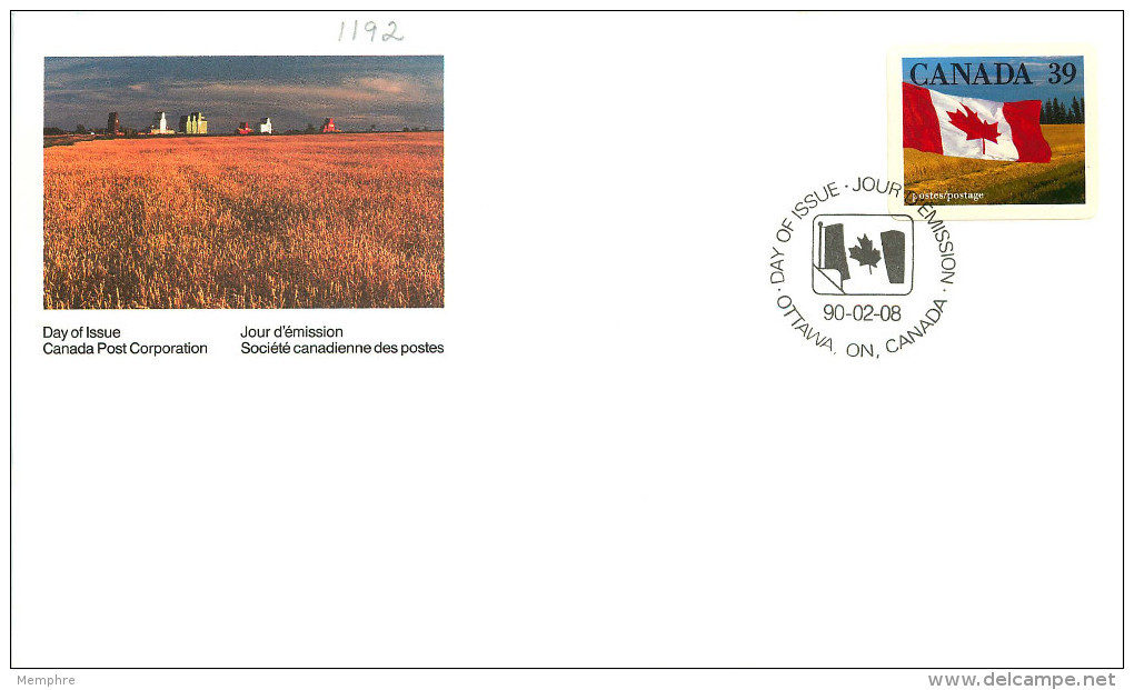 1990 Quick Stick Booklet Issue  Flag Over Prairie  Sc 1192 - 1981-1990