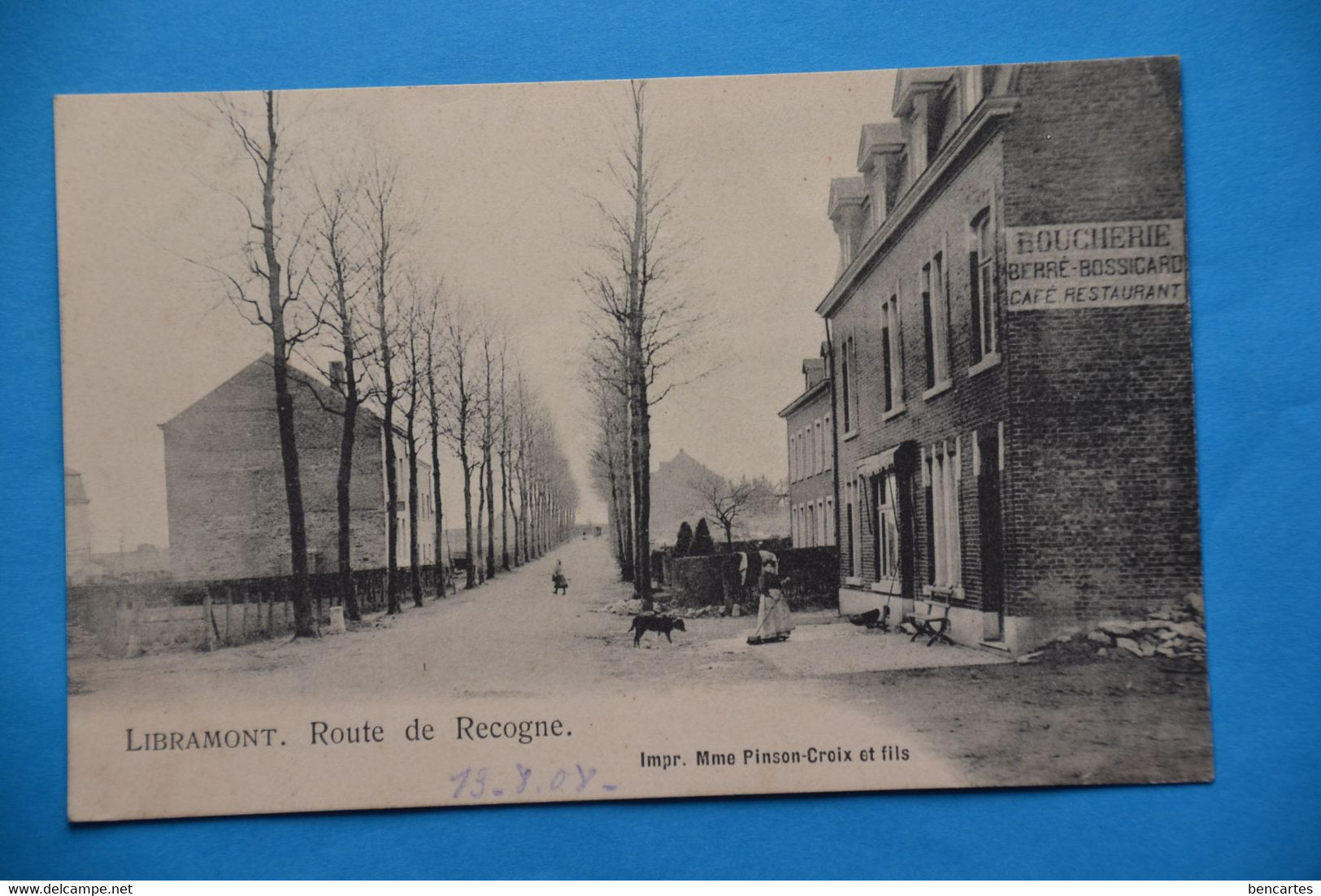 Libramont 1908: Route De Recogne , Boucherie Berré-Bissicard - Café-restaurant. Très Rare - Libramont-Chevigny