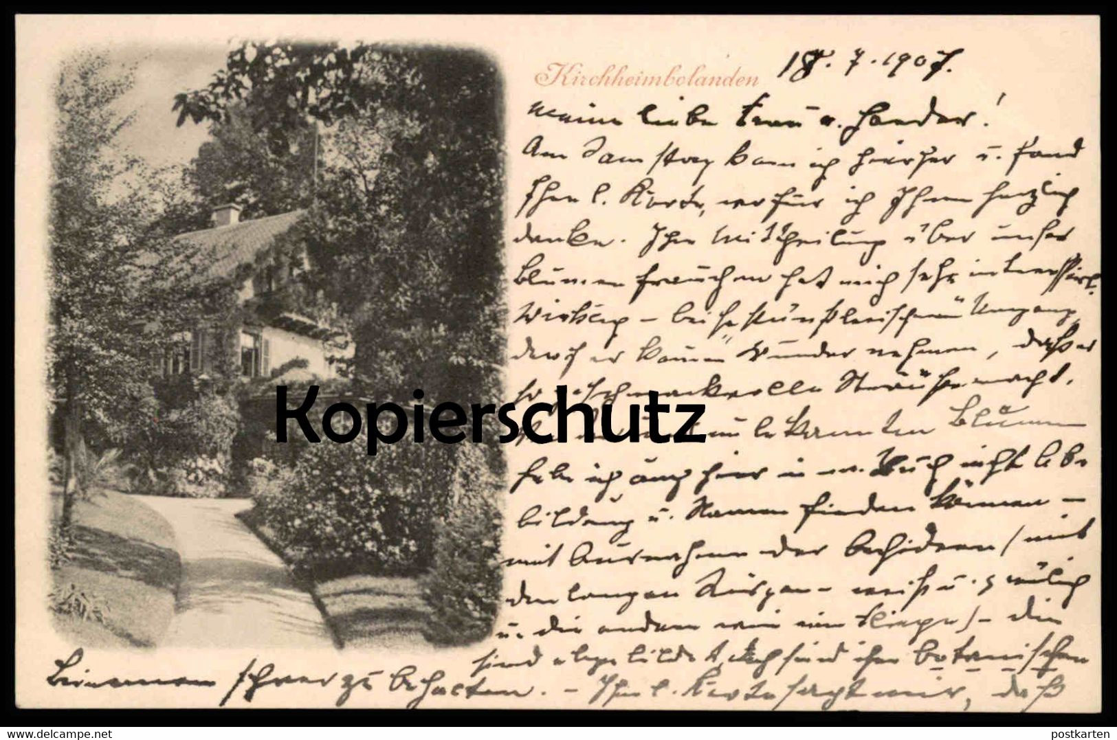 ALTE POSTKARTE KIRCHHEIMBOLANDEN 1907 Ansichtskarte AK Postcard Cpa - Kirchheimbolanden