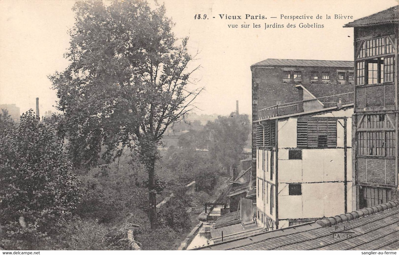 CPA 75 VIEUX PARIS / PARIS 13e / PERSPECTIVE DE LA BIEVRE VUE SUR LES JARDINS DES GOBELINS - District 13