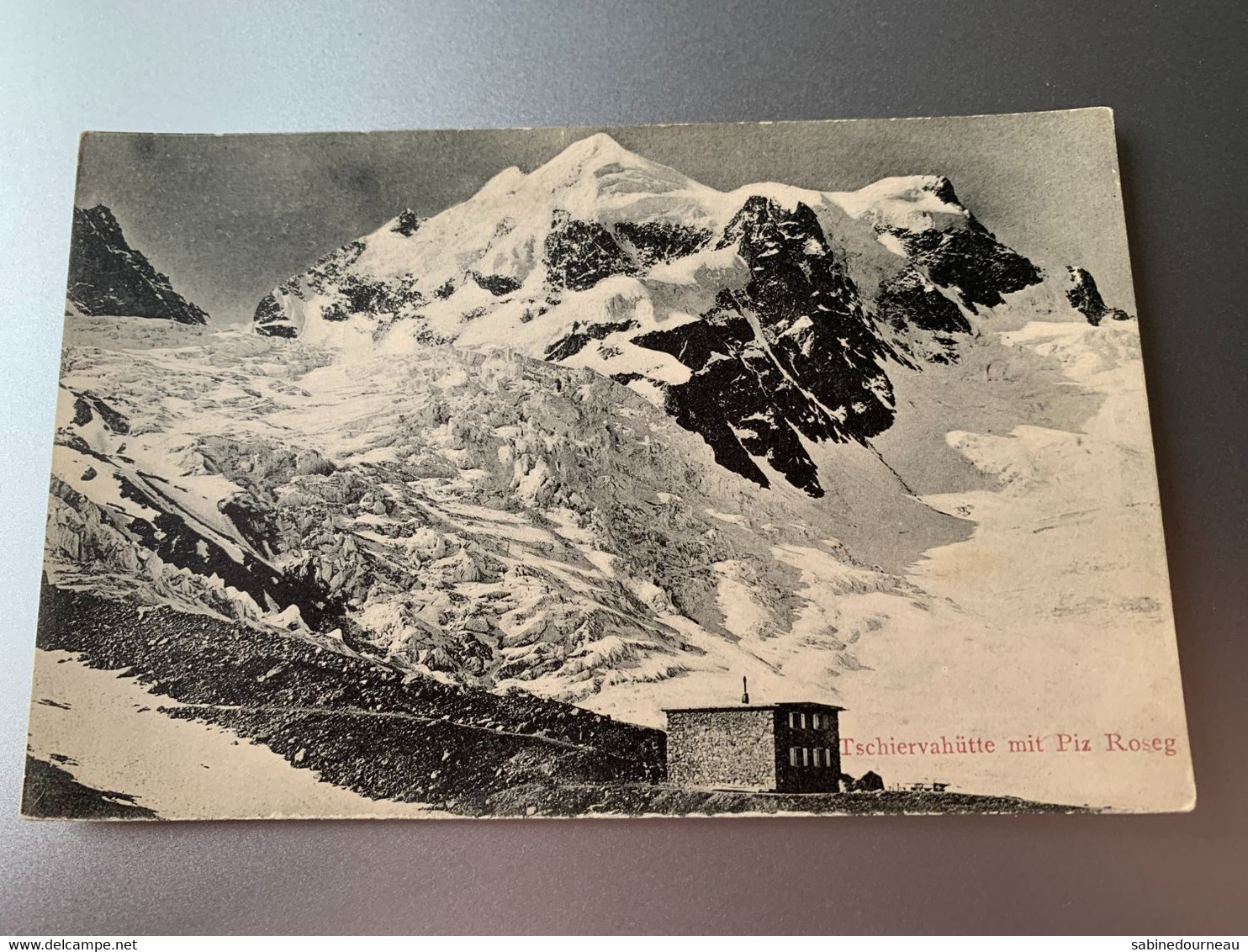 TSCHIERVAHUTTE MIT PIZ ROSEG ENGADIN PRESS CO SAMADEN 640 SUISSE CPA 1910 - Tschierv