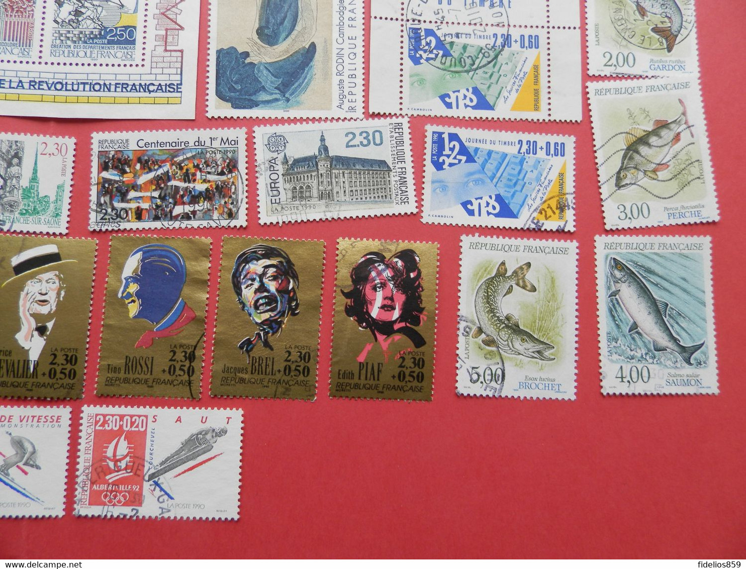 FRANCE OBLITERES : ANNEE  QUASI COMPLETE 1990 SOIT 57TIMBRES POSTE DIFFERENTS VOIR DETAIL ET PHOTOS - 1990-1999