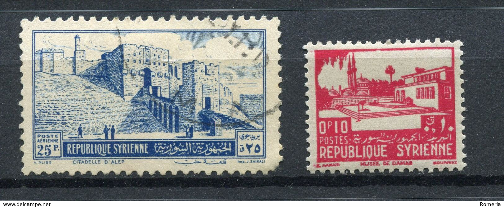 Syrie - 1920 -> 1930 - Lot timbres Syrie (Colonie Française) + 2 timbres République Syrie - obl. - nºs dans description