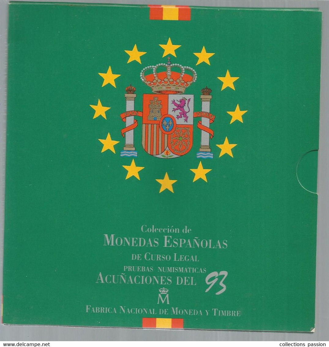 JC, Coleccion De Monedas Espanolas De Curso Legal , Pruebasnumismat, Acunaciones Del 93 ,1993 ,5 Scans , Frais Fr 4.00 E -  Verzamelingen