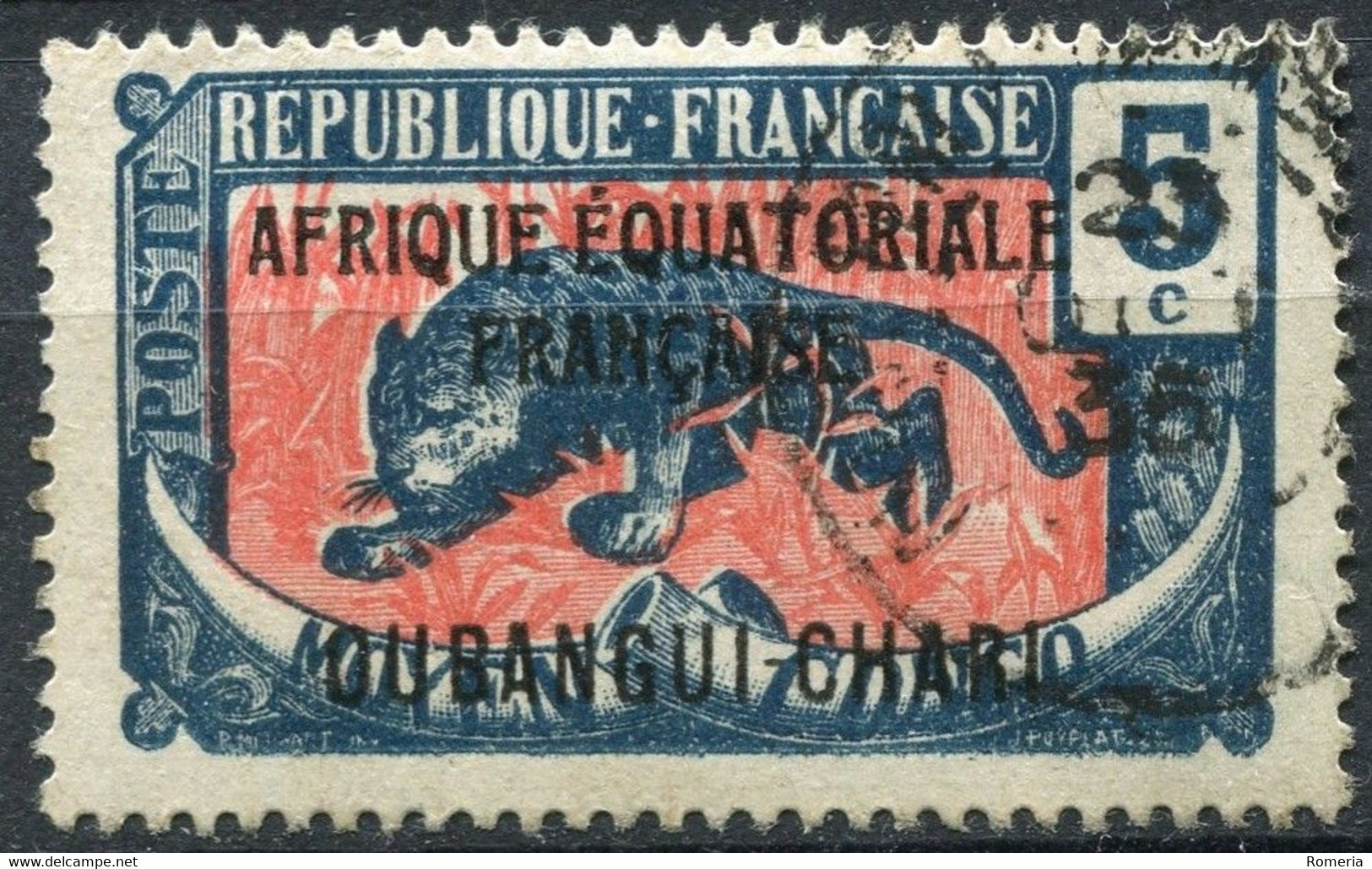 Oubangui Chari - 1915 -> 1925 - Timbres oblitérés - Yt 1 - 3 - 5 - 7 - 46 - 51 - 54