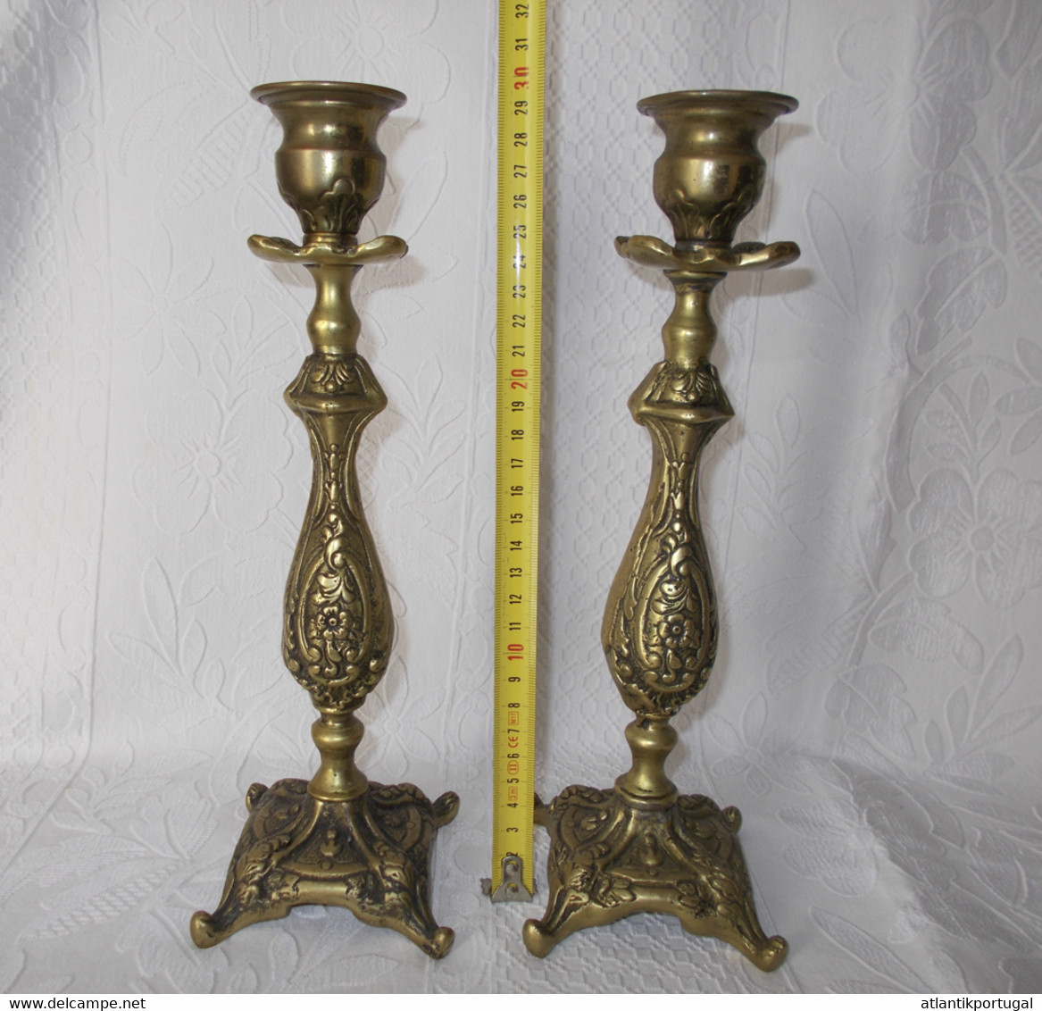 Paar Bronze Kerzenhalter. - Candelabri E Candelieri