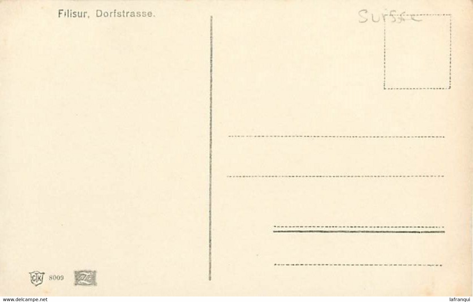 Pays Div-ref CC916- Suisse - Filisur - Dorfstrasse  - - Filisur