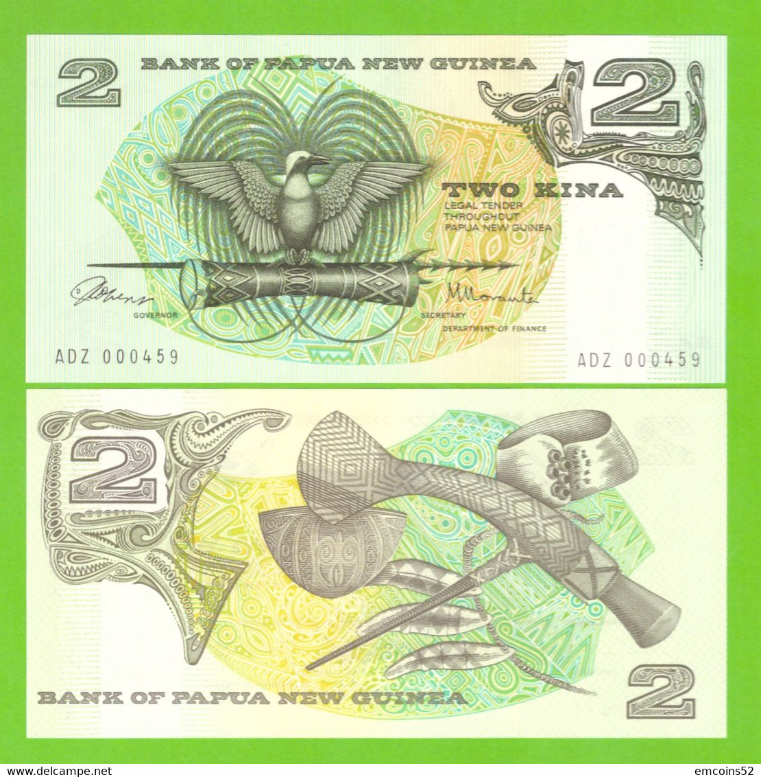 PAPUA NEW GUINEA 2 DOLLARS 1981/1987  P-5a  UNC - Papouasie-Nouvelle-Guinée