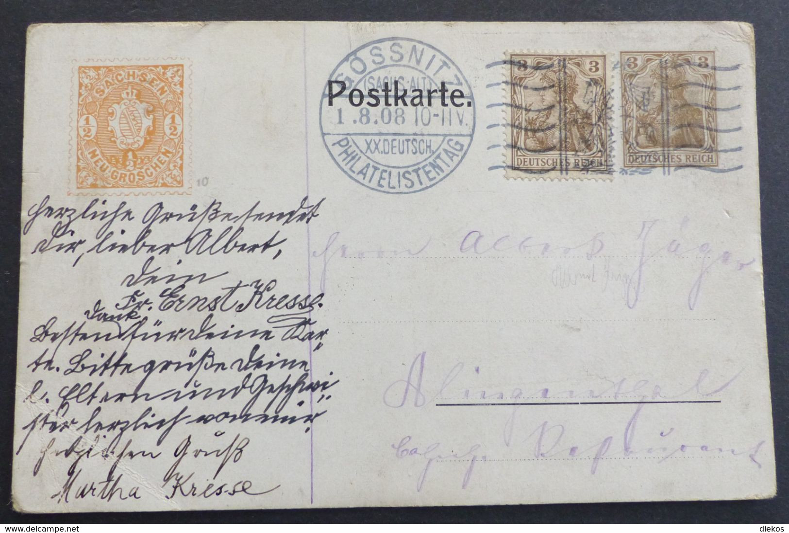 Gössnitz - Altenburg Philatelisten Tag  1908  Ganzsache    #AK6307 - Gössnitz