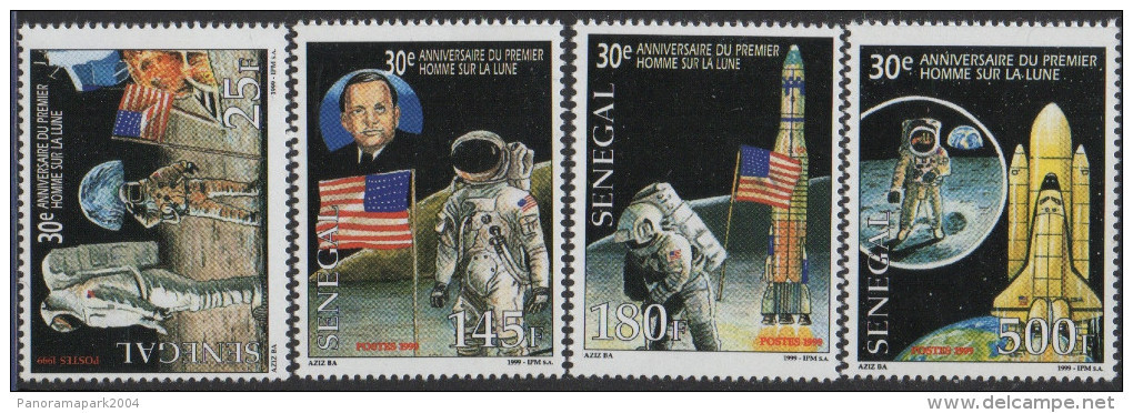 Sénégal 1999 Mi. 1803 - 1806 30e Anniversaire Premier Homme Lune Moon Mondlandung Space Apollo 11 Espace Space Raumfahrt - Afrique