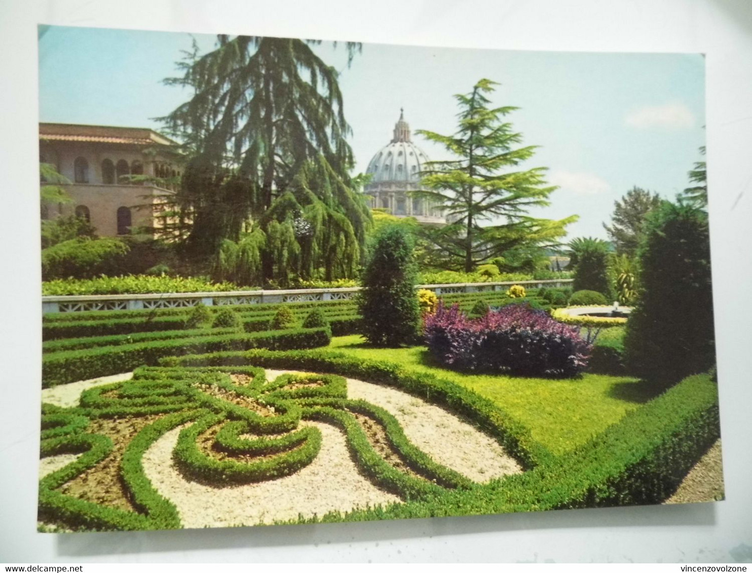 Cartolina Viaggiata "ROMA Cupola Della Basilica Di S. Pietro Dai Giardini" 1980 - Parques & Jardines