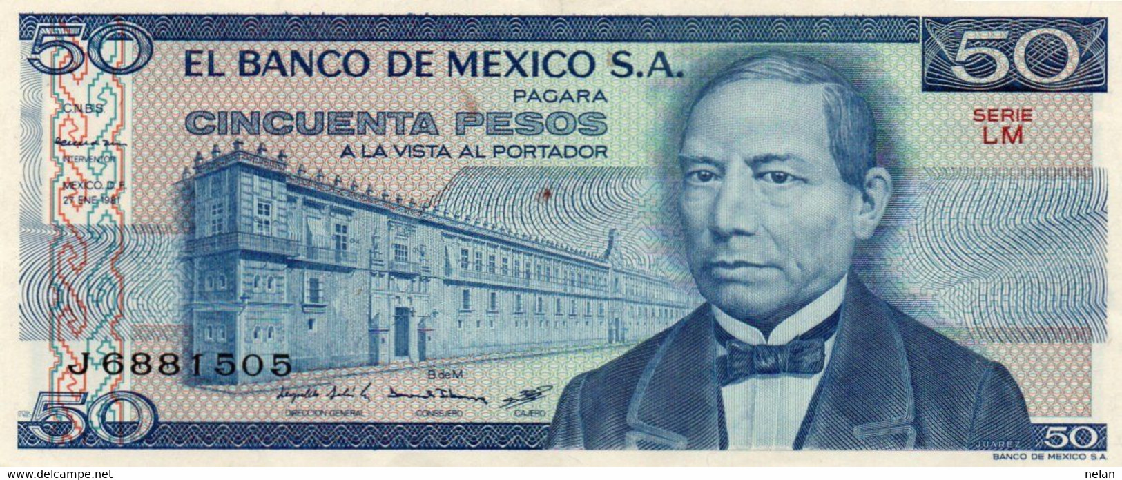 MEXICO 50 PESOS 1981  P-73aLL  XF-AUNC - Mexico