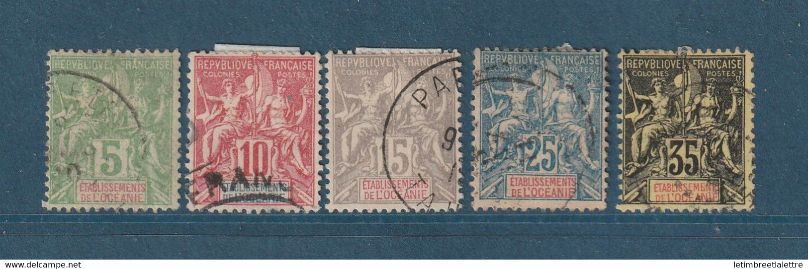 Océanie - YT N° 14 à 18 - Oblitéré - 1900 / 1907 - Used Stamps