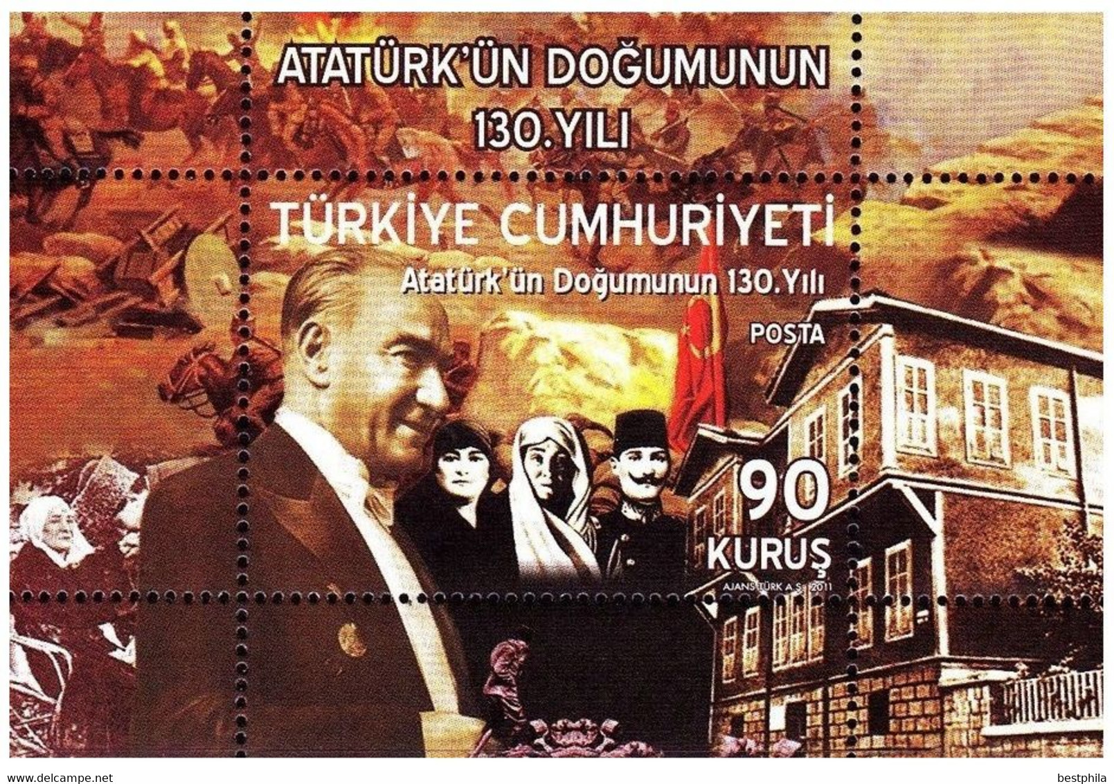 Turkey, Türkei - 2011 - 130th Year Of Atatürk"s Birth - 1.Mini S/Sheet ** MNH - Nuevos