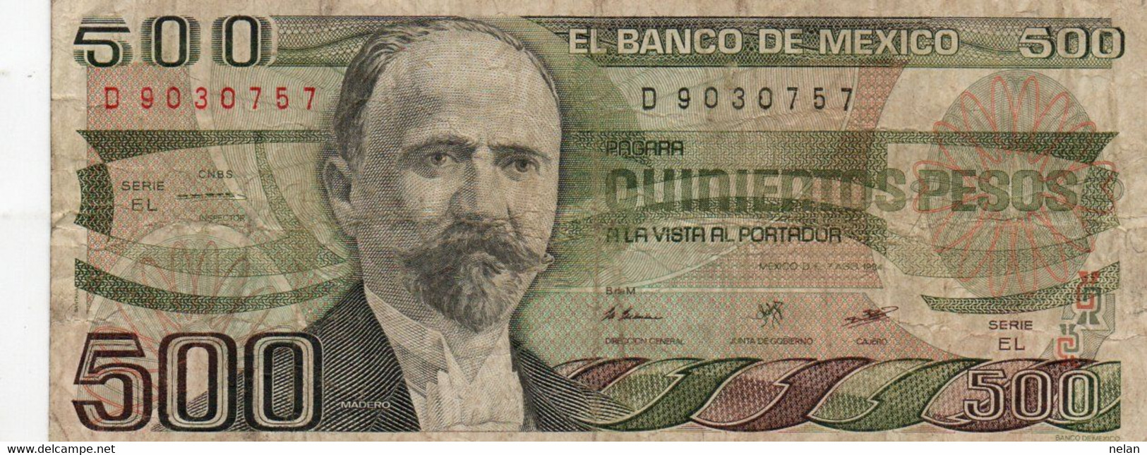 MESSICO 500 PESOS 1984 P-79b.21 CIRC - Mexico