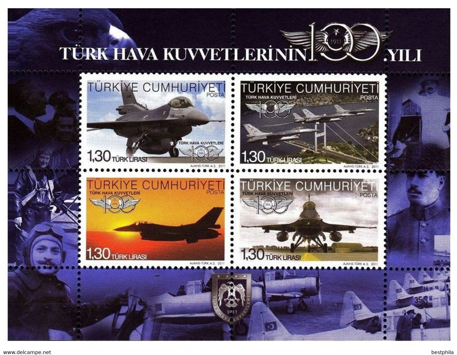 Turkey, Türkei -  2011 - 100th Year Of Turkish Air Force - 1.Mini S/Sheet ** MNH - Neufs