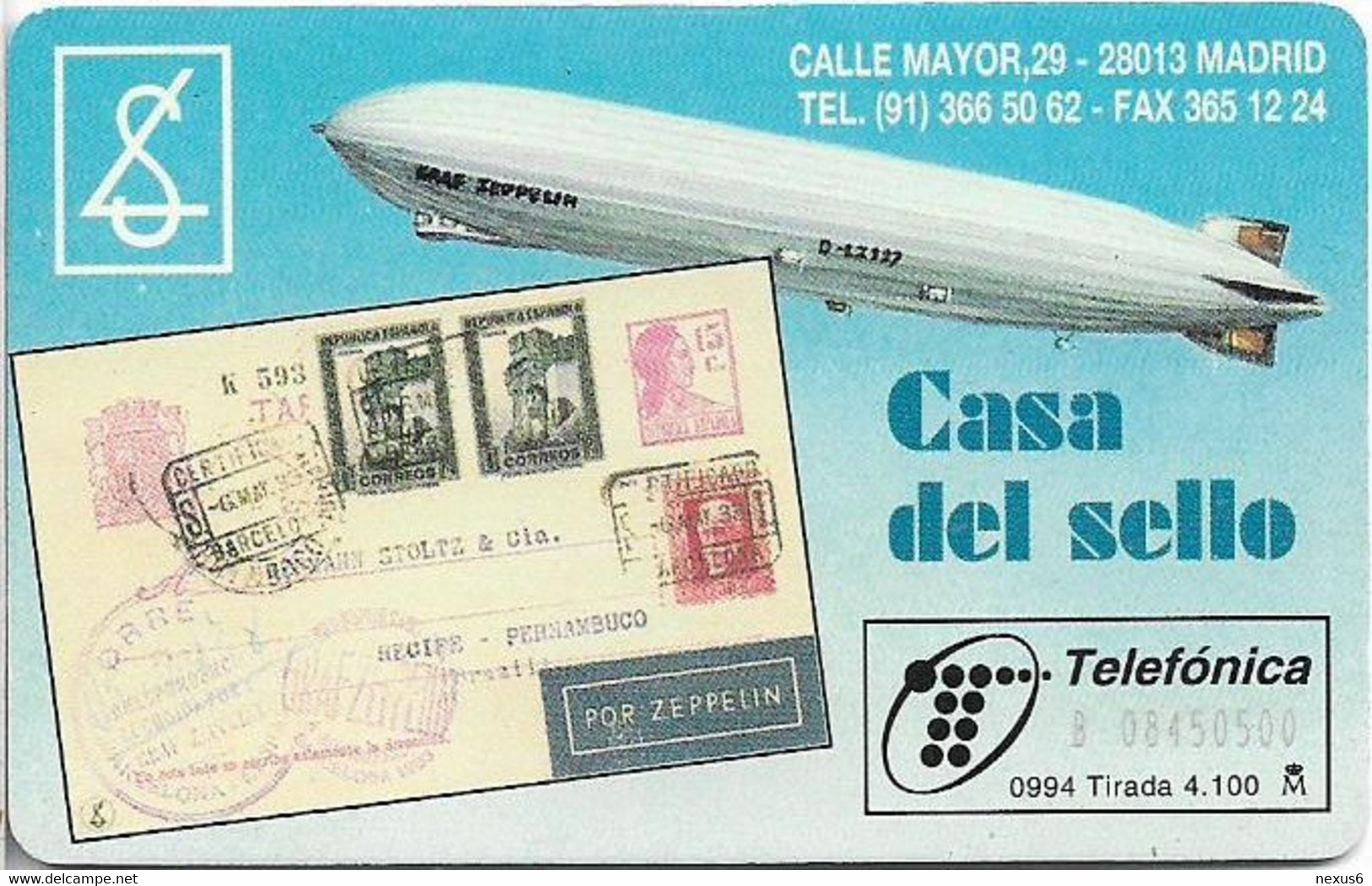 Spain - Telefonica - Casa Del Sello - P-095 - 09.1994, 100PTA, 4.100ex, Mint - Privatausgaben