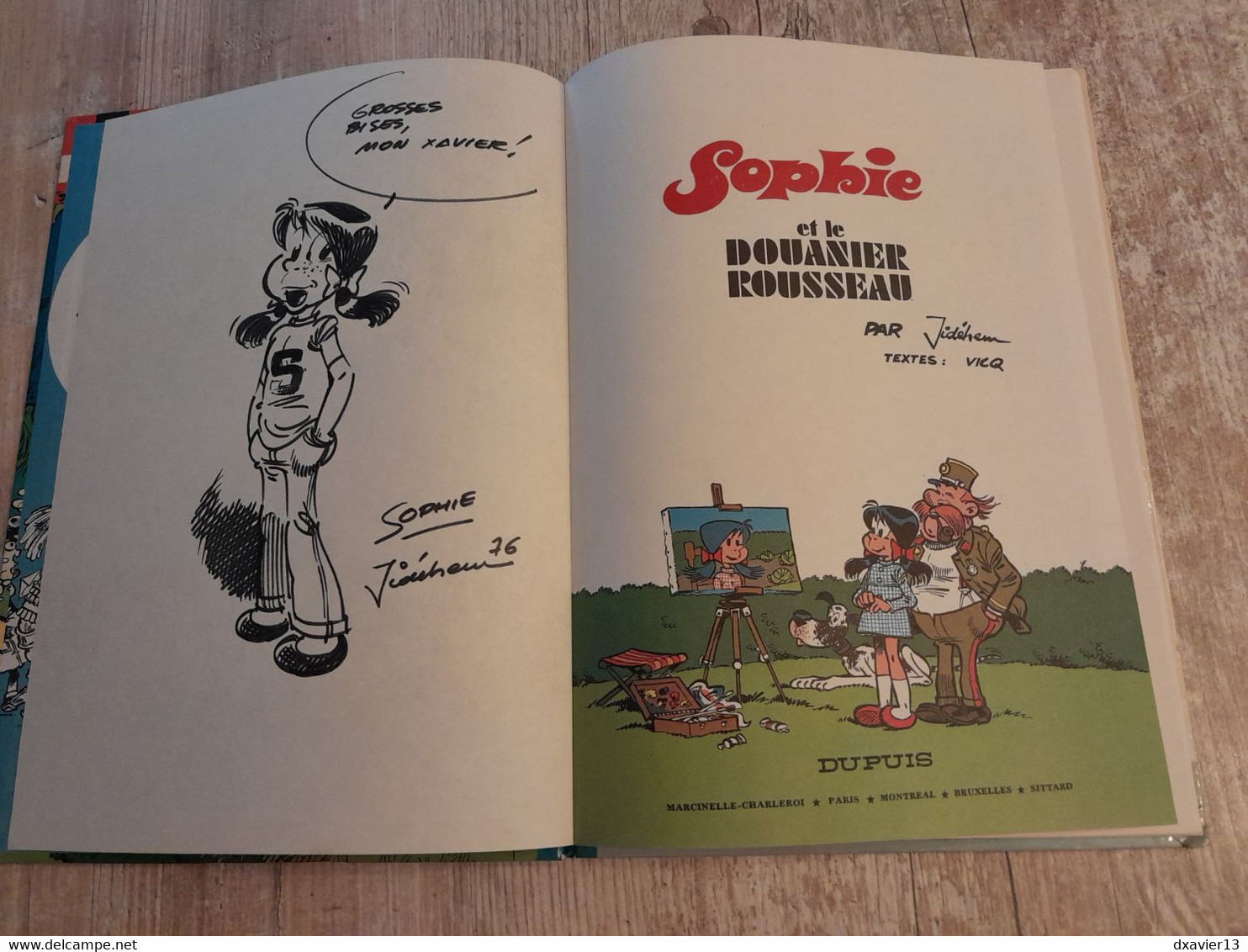 Bande Dessinée Dédicacée -  Une Aventure De Sophie 10 - Sophie Et Le Douanier Rousseau (1974) - Dediche