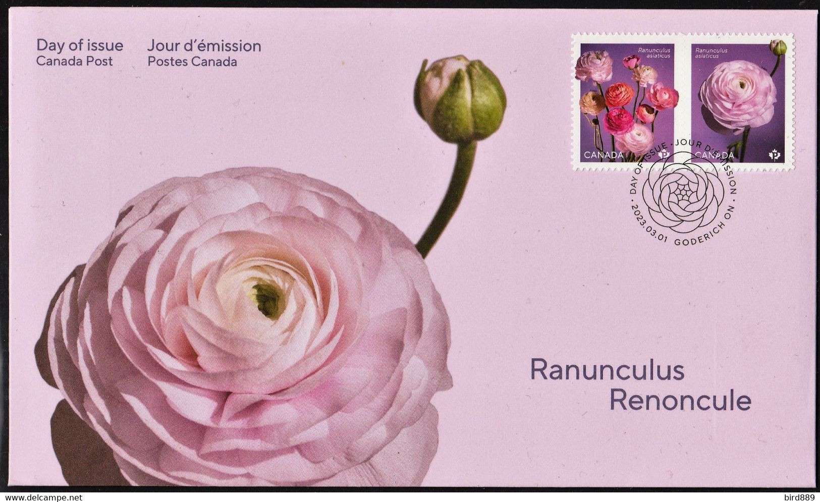 2023 Canada Flower Ranunculus FDC With Pair From Booklet See Both Images - 2011-...