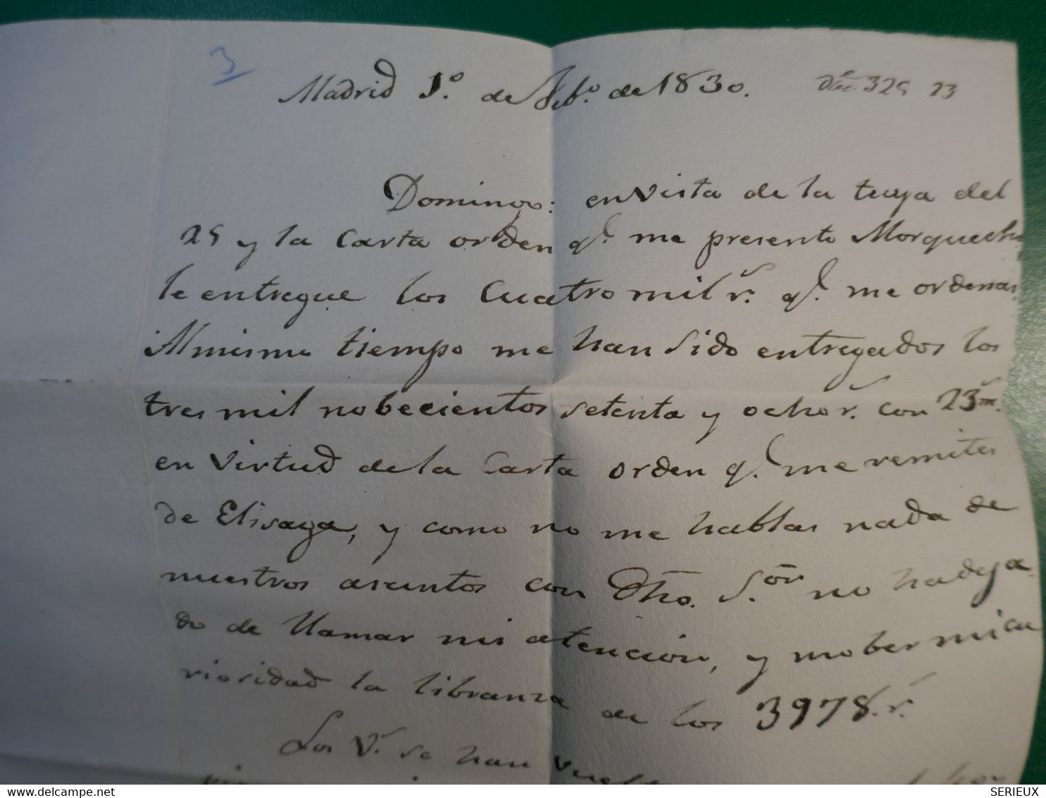 BP 10 ESPANA  BELLE LETTRE RR   1830 GRIFFE +MADRID A BURGOS Medina De Pomar+ TEXTE+ AFFR. INTERESSANT++ - ...-1850 Prefilatelia