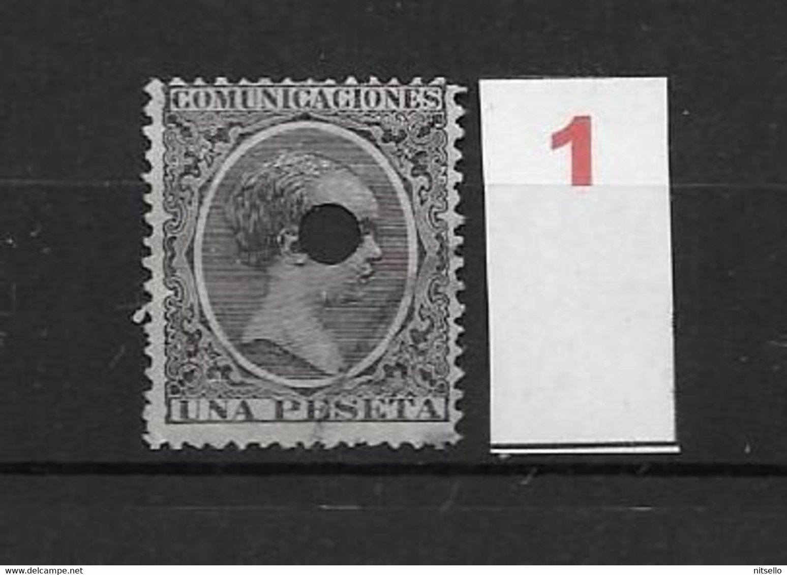 LOTE 2242 /// ESPAÑA 1889-1899  TELEGRAFOS  EDIFIL Nº 226T 1 PTA  // CATALOG/COTE:8€  ¡¡¡ OFERTA - LIQUIDATION !!! - Telegrafi