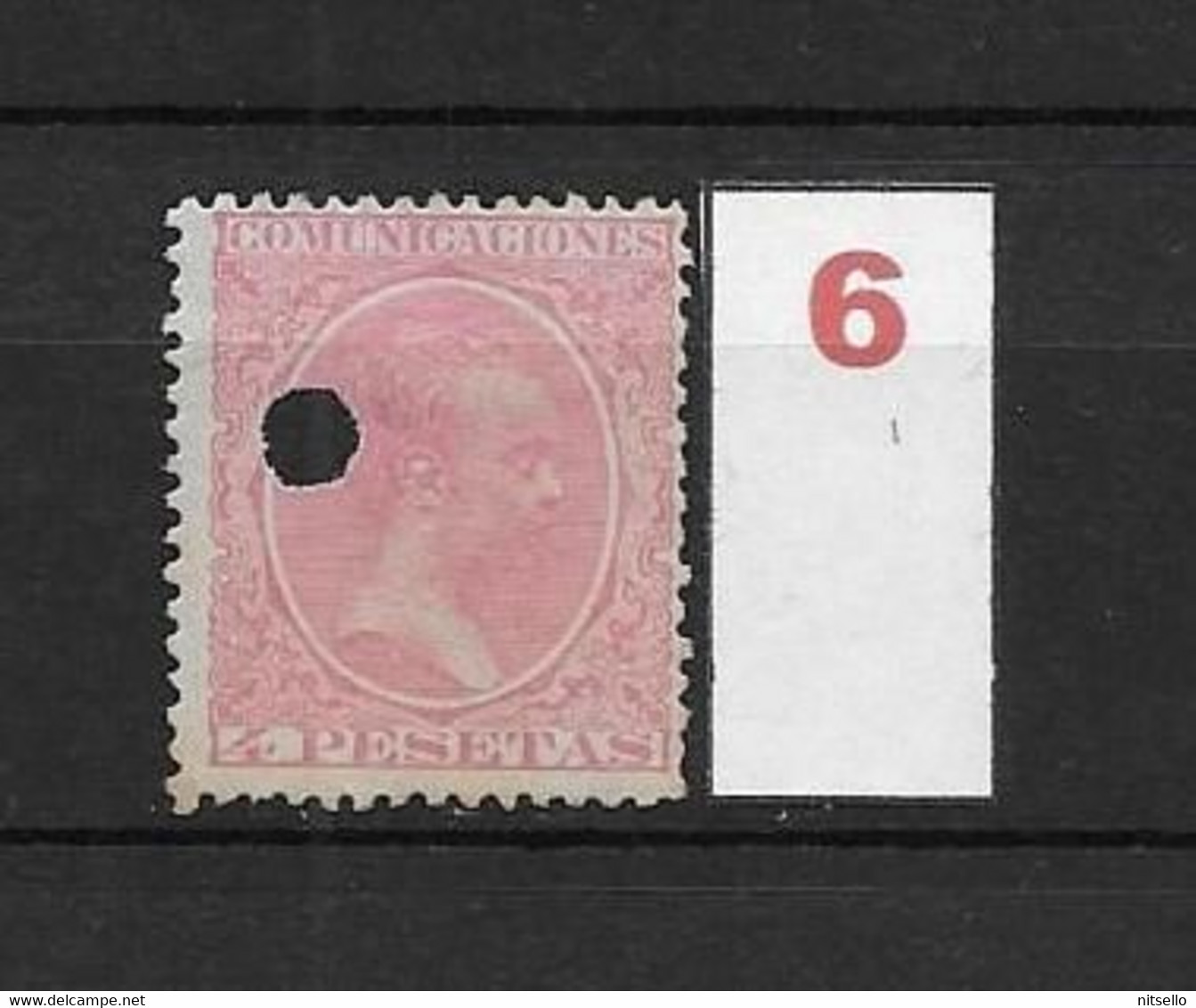 LOTE 2242 /// ESPAÑA 1889-1899  TELEGRAF.  EDIFIL Nº 227T 4 PTAS NSG   // CATALOG/COTE: 8€ - Telegrafi