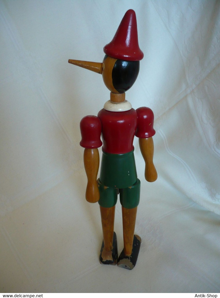 Pinocchio-Holz-Figur - Beweglich - älter (1021) - Sonstige & Ohne Zuordnung