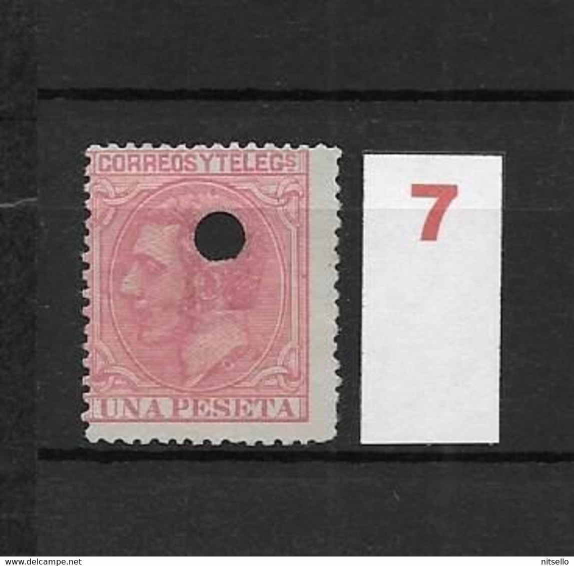 LOTE 2242 /// ESPAÑA 1889-1899  TELEGRAF.  EDIFIL Nº 207T 1 PTA  NSG    // CATALOG/COTE: 8,50€ - Telegramas