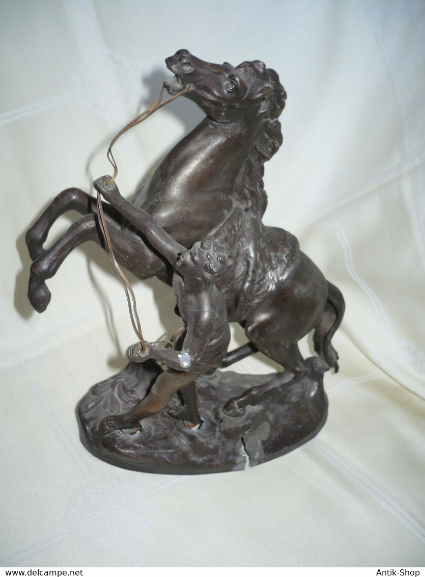 Figur "Der Pferdebändiger" - Zink-Guss - älter  (1023) - Metall