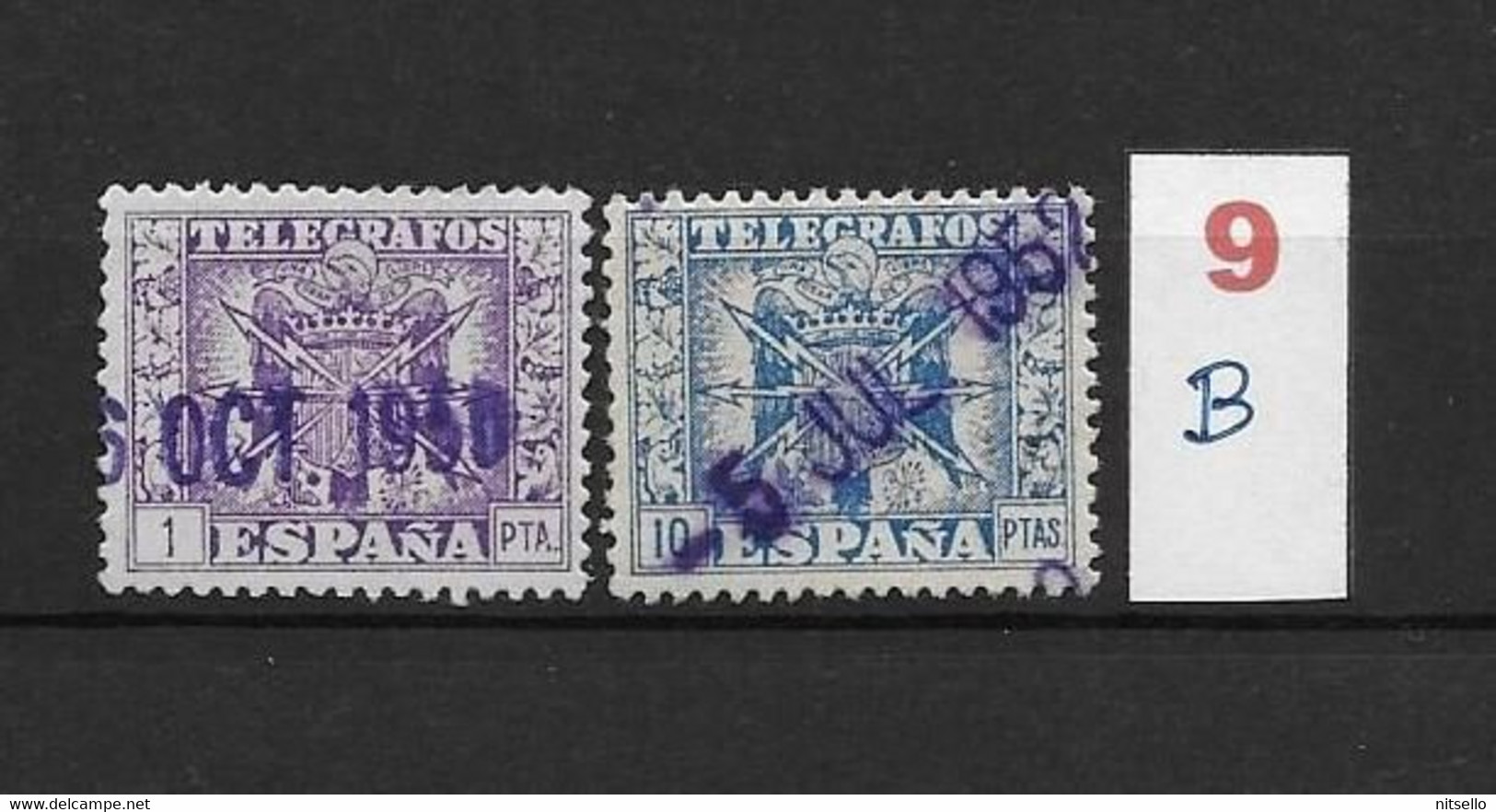 LOTE 2242  ///   ESPAÑA TELEGRAFOS 1940-1942  EDIFIL Nº: 82+84    "CON FECHA COMPLETA"    ¡¡¡ OFERTA - LIQUIDATION !!! - Telegramas