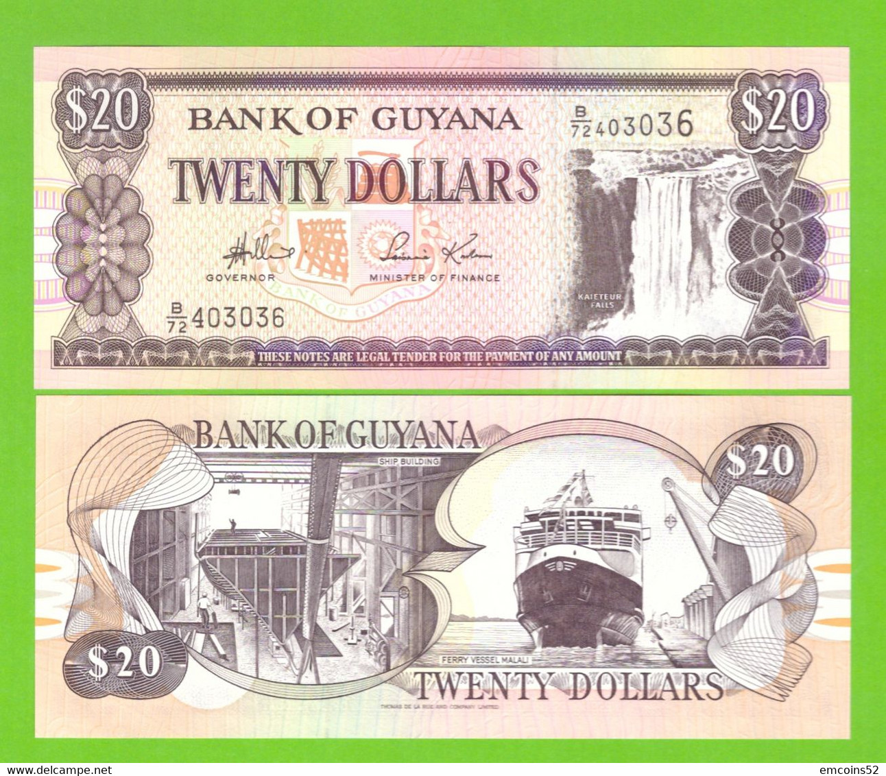 GUYANA 20 DOLLARS 2009- P-30d UNC - Guyana