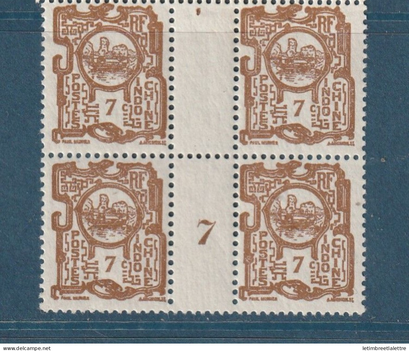 Indochine - YT N° 133 ** - En Bloc De 4 Millésime 7 - Neuf Sans Charnière - 1927 - Unused Stamps