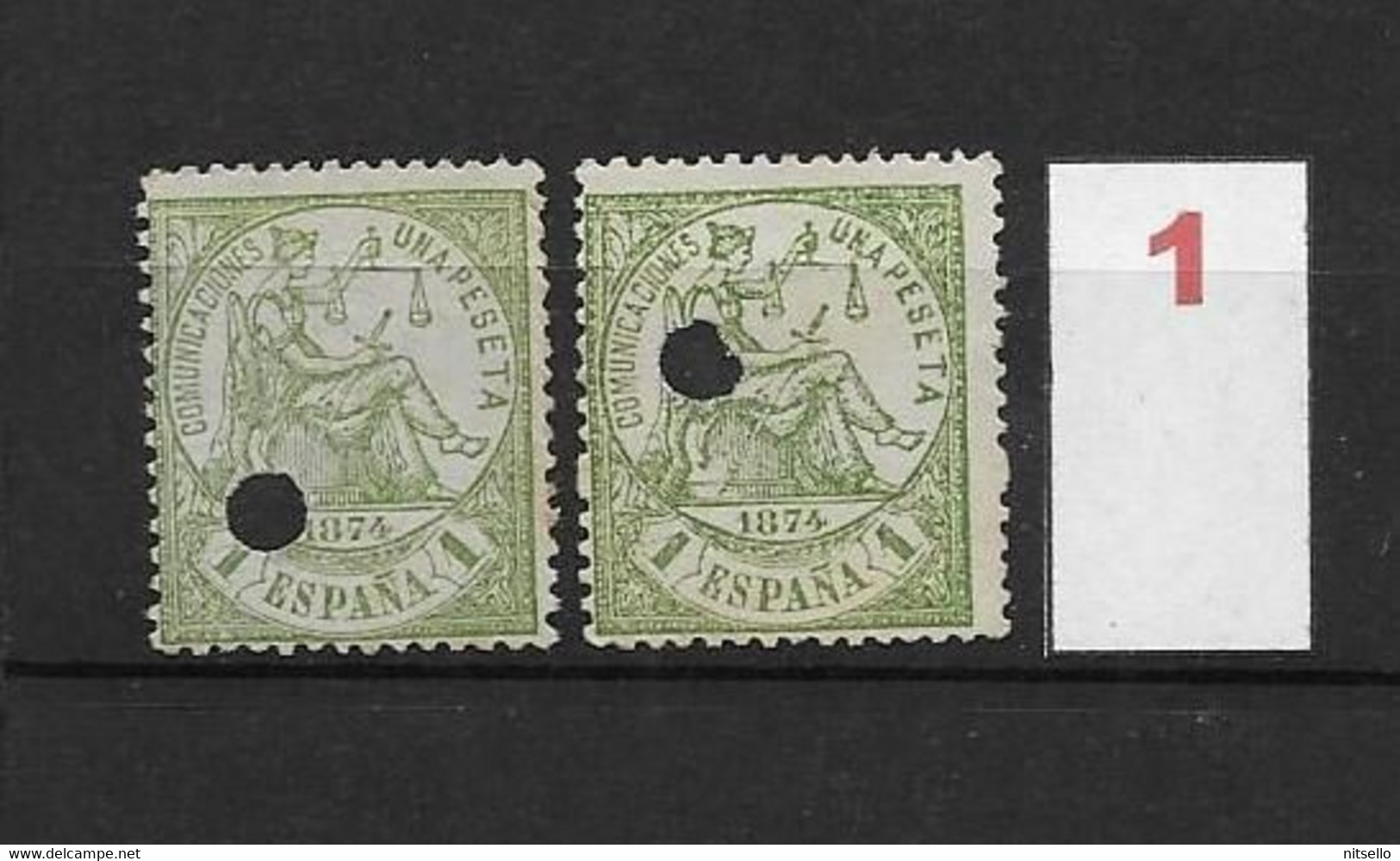 LOTE 2242 /// ESPAÑA 1889-1899 TELEGRAFOS  EDIFIL Nº 226T NSG  VARIEDAD DE COLOR // CATAL/COTE: 16€ - Telegramas