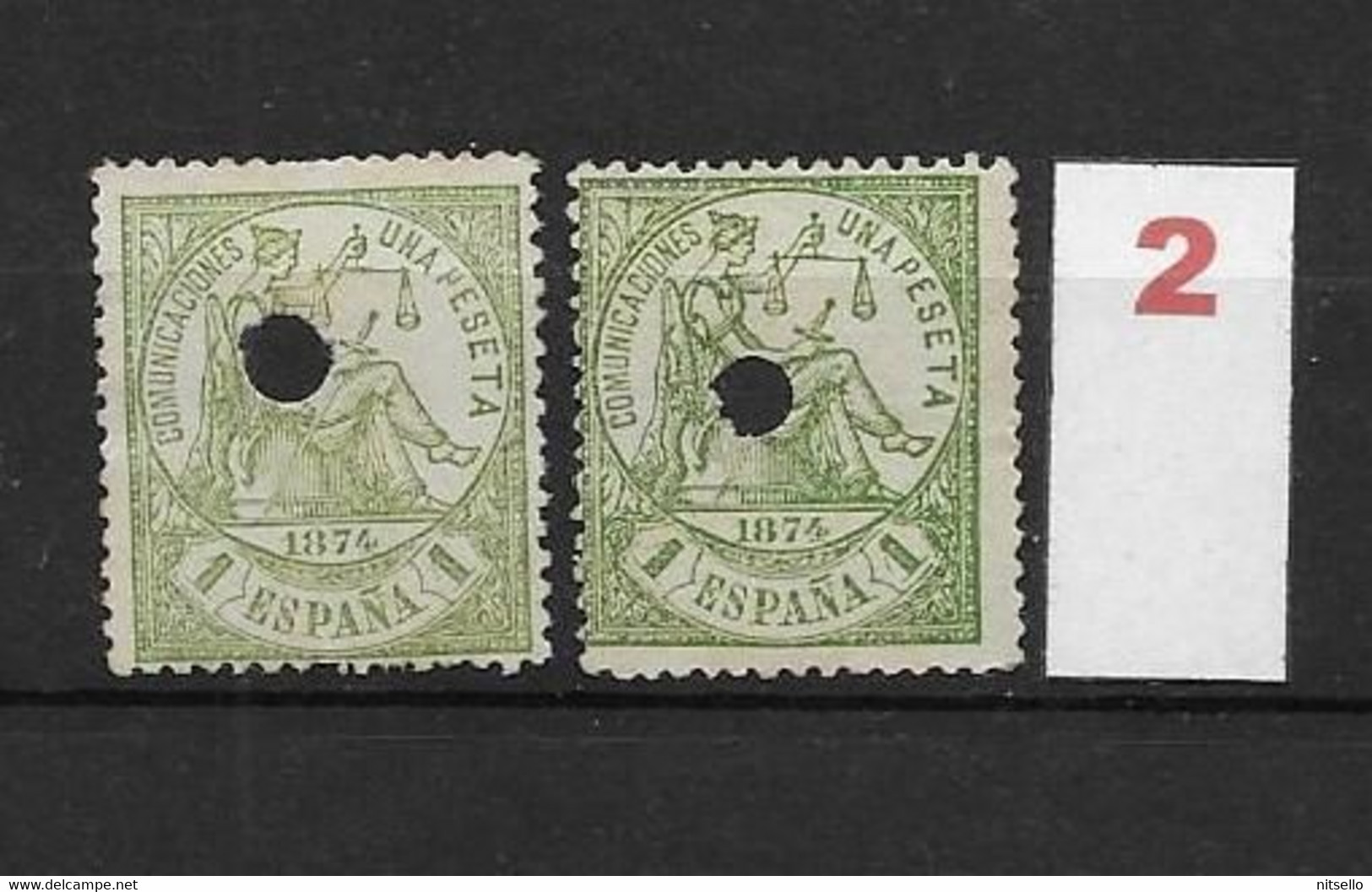 LOTE 2242 /// ESPAÑA 1889-1899 TELEGRAFOS  EDIFIL Nº 226T NSG  VARIEDAD DE COLOR // CATAL/COTE: 16€ - Telegrafen